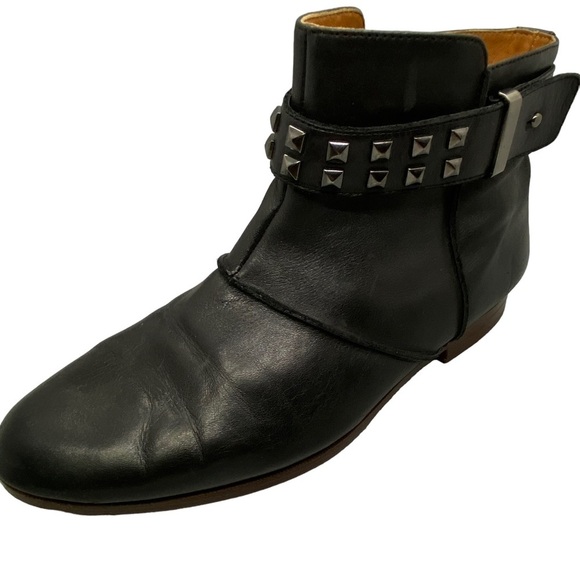 Earthies Treano Studded Black Leather Boots Booties Size 8B - Picture 2 of 11